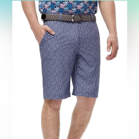 Men's Golf Shorts Print Quick Dry 10'' Inseam Blue Leopard.  Size 34 - Picture 2 of 10